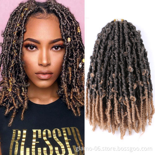 Glamo Synthetic hair extention Bob Locs For African women Crochet Distressed Soft Faux butterfly locs